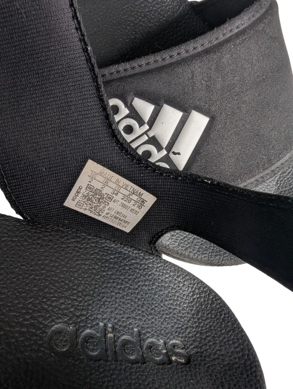 Adidas Kids Comfort Adjustable Slide Sandals  | Black White | Size 2